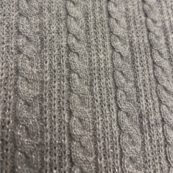 Talbots Plus Metallic Allover Cable Knit Crewneck Sweater - Picture 6 of 10